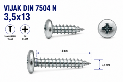 VIJAK DIN 7504 N 3,5x13